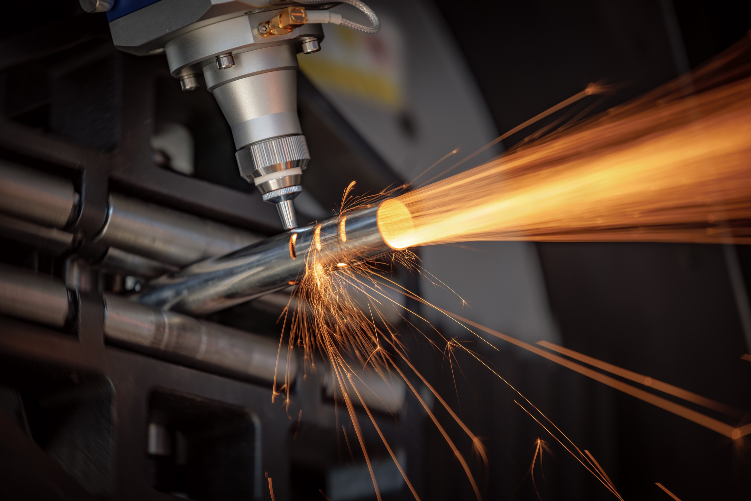CNC Laser and gas cutting of metal, modern industrial technology